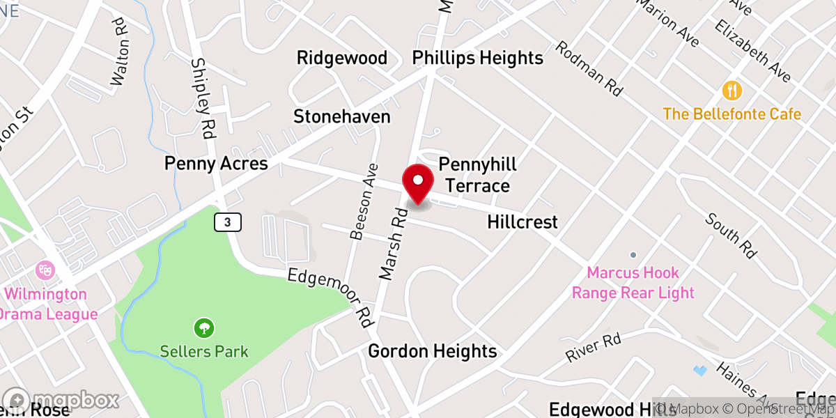 Map showing location of New Life Christian Center