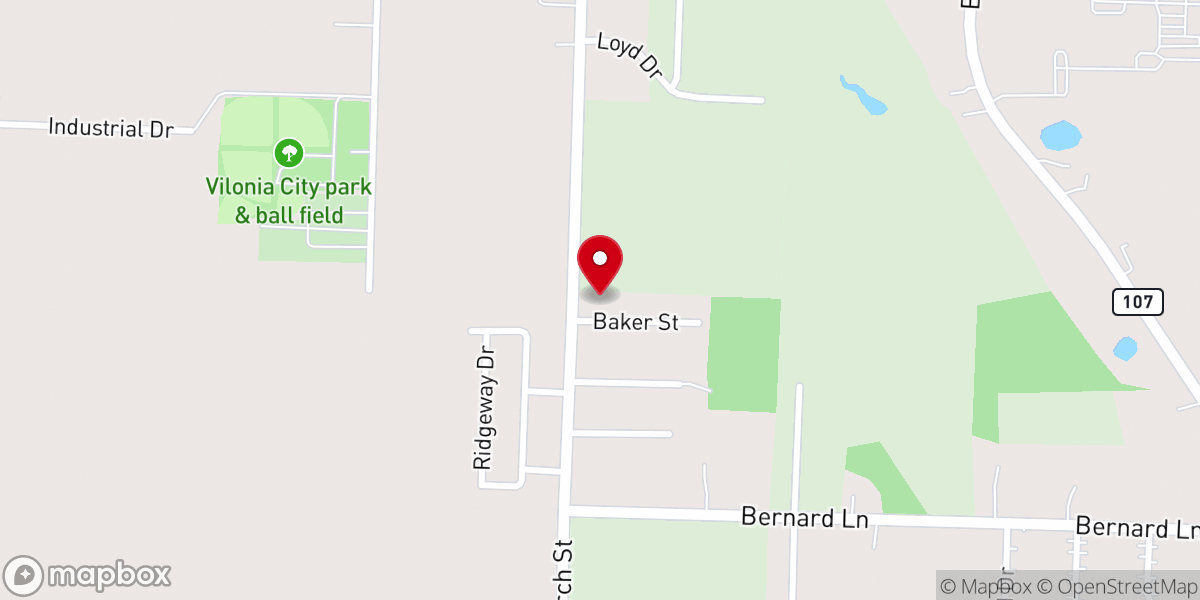 Map showing location of Vilonia Full Gospel Church