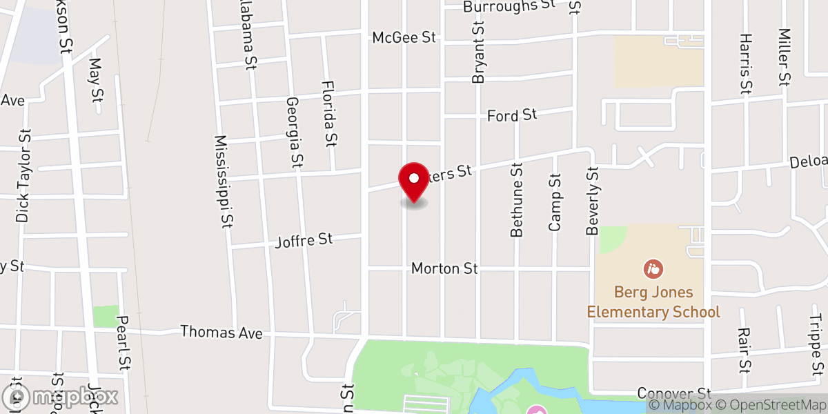 Map showing location of Greater House of Prayer Church