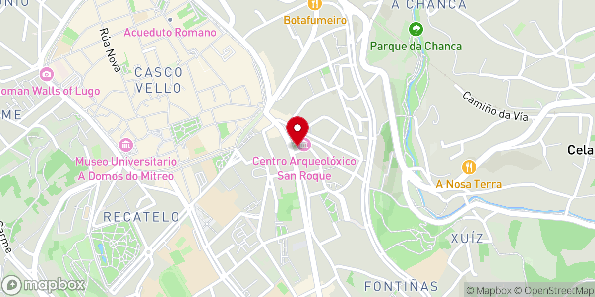 Map showing location of Capilla de San Roque