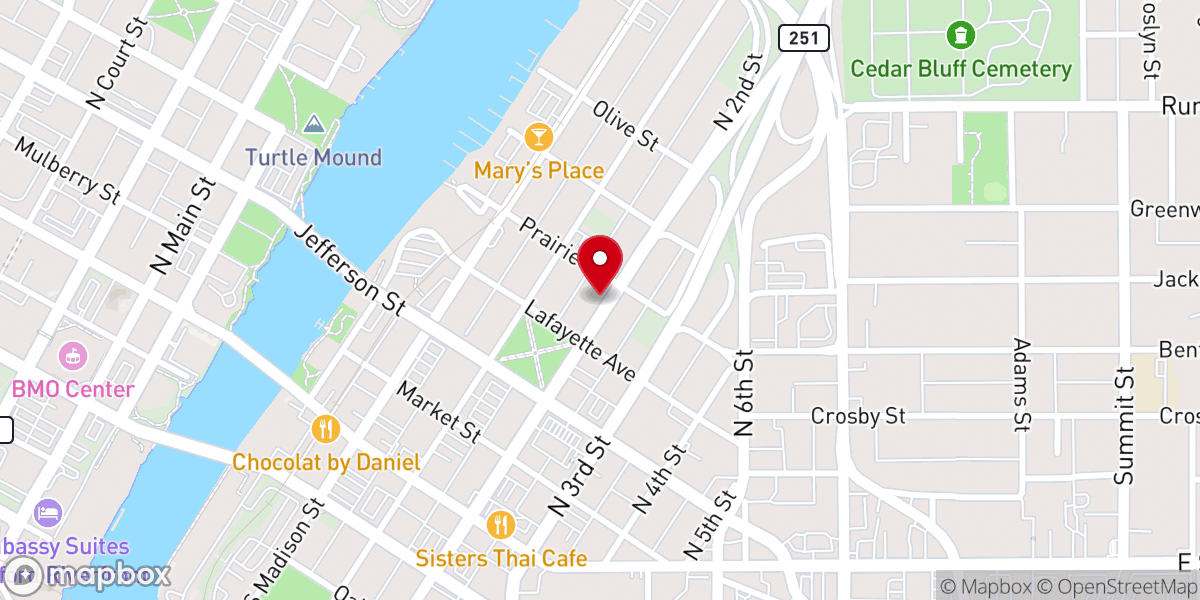 Map showing location of St James Catholic Church