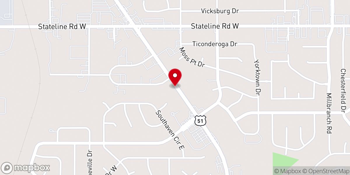 Map showing location of Springfield Missionary Baptist Church
