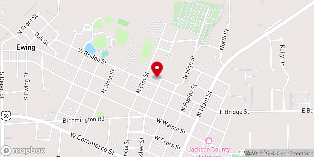 Map showing location of St. Peter's Lutheran Church