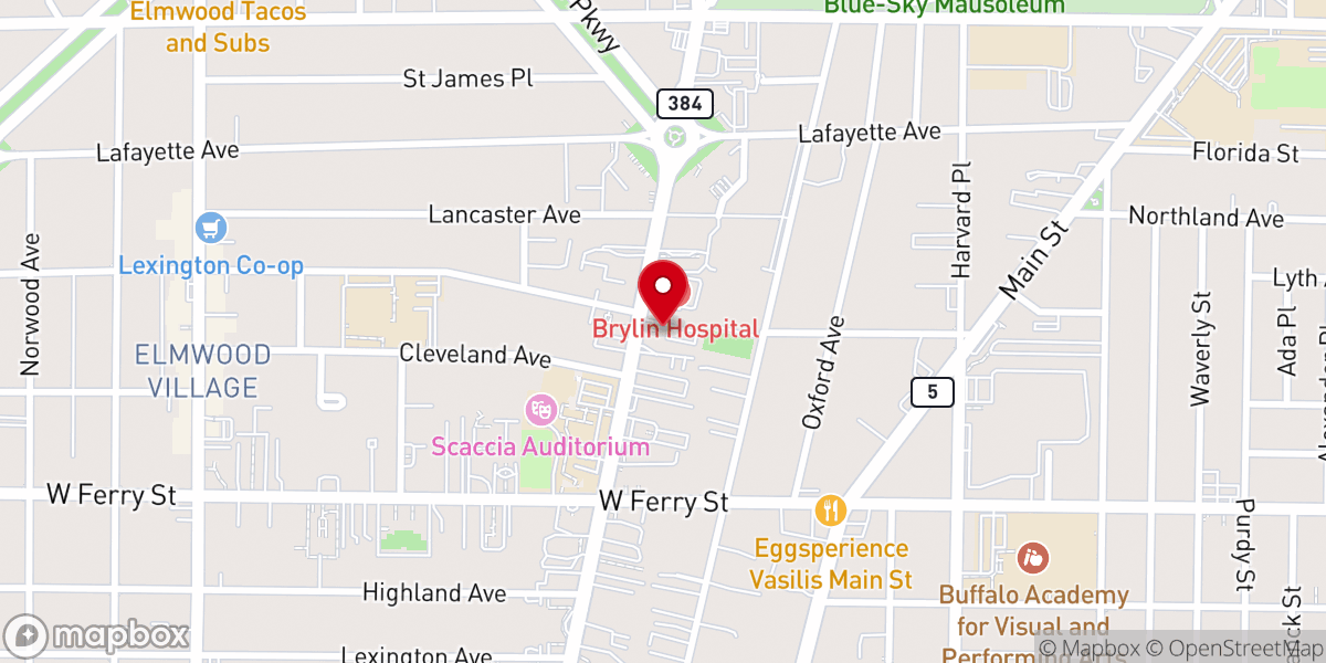 Map showing location of Unity Church of Mississauga