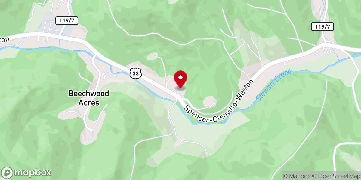 Map showing location of Lower Stewart Creek Church