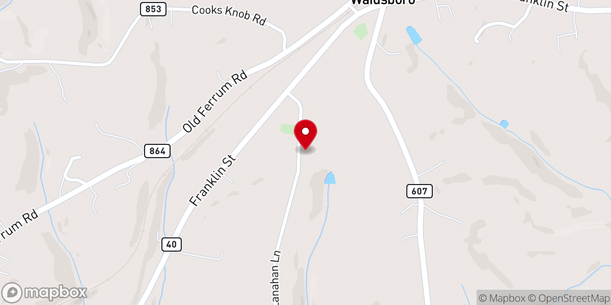 Map showing location of New Life Baptist