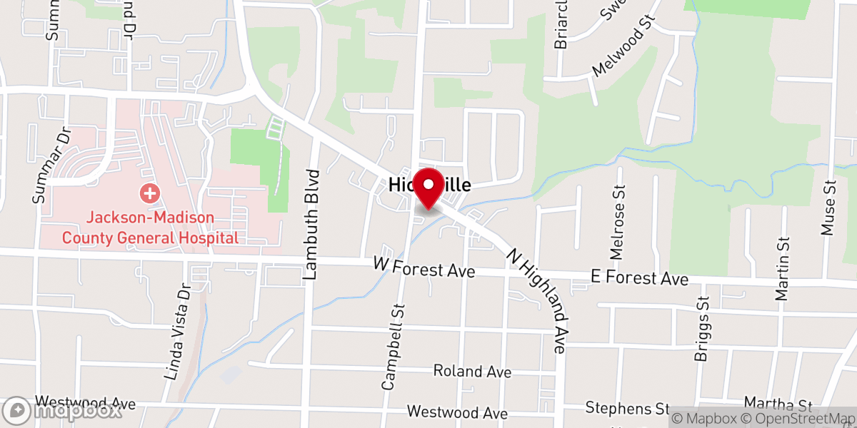 Map showing location of Thrive Church