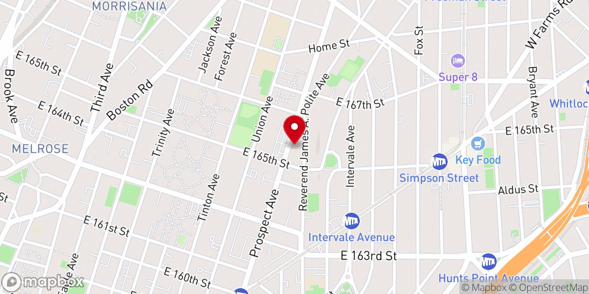 Map showing location of Spanish Lutheran Church