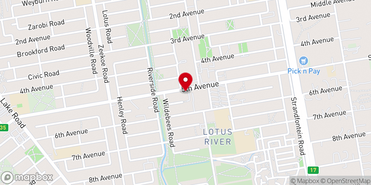Map showing location of St Augustine of Hippo Anglican Church