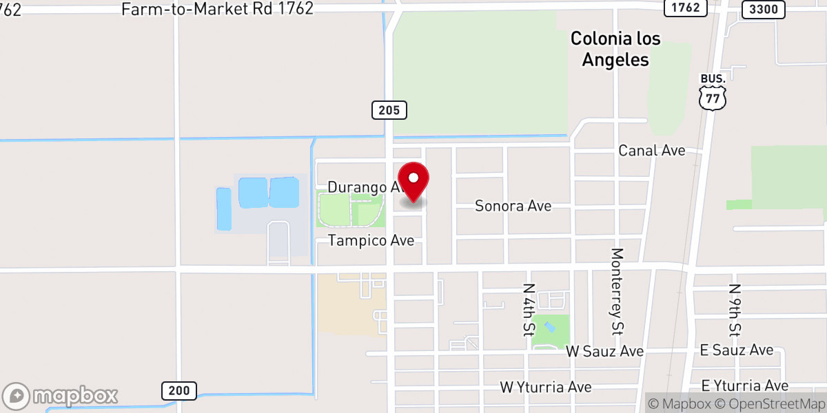 Map showing location of Iglesia Palabra de Fe a las Naciones