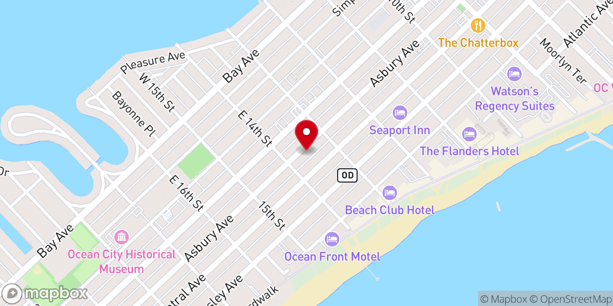 Map showing location of St. Damien Parish Center