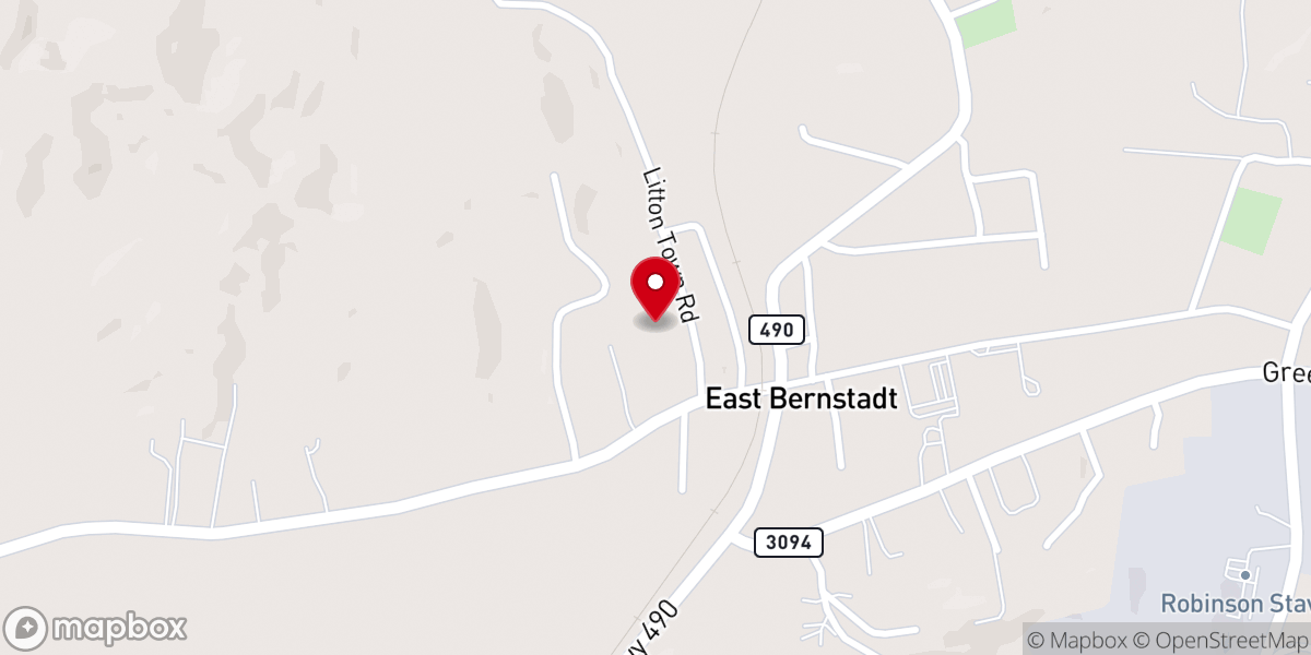 Map showing location of East Bernstadt Global Methodist Church