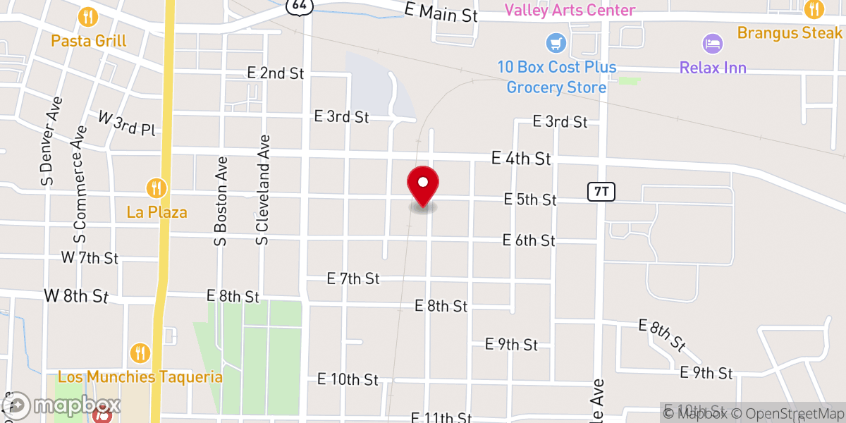 Map showing location of 5th and Greenwich Church of Christ