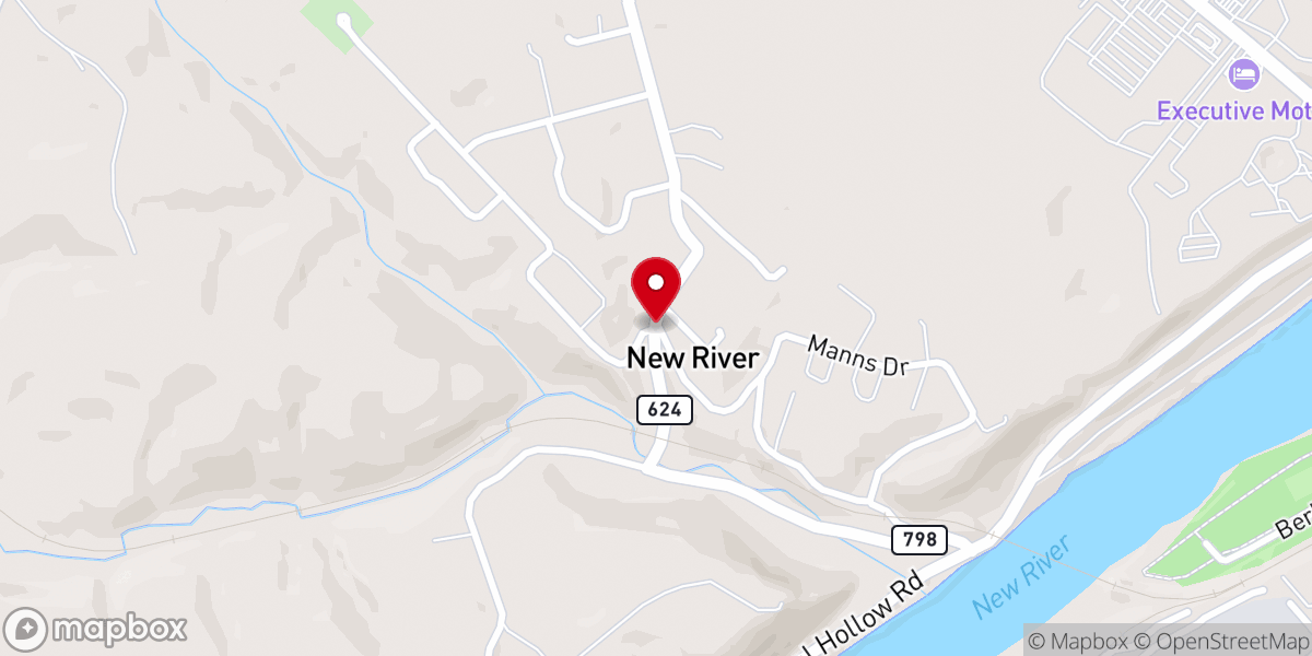 Map showing location of New River