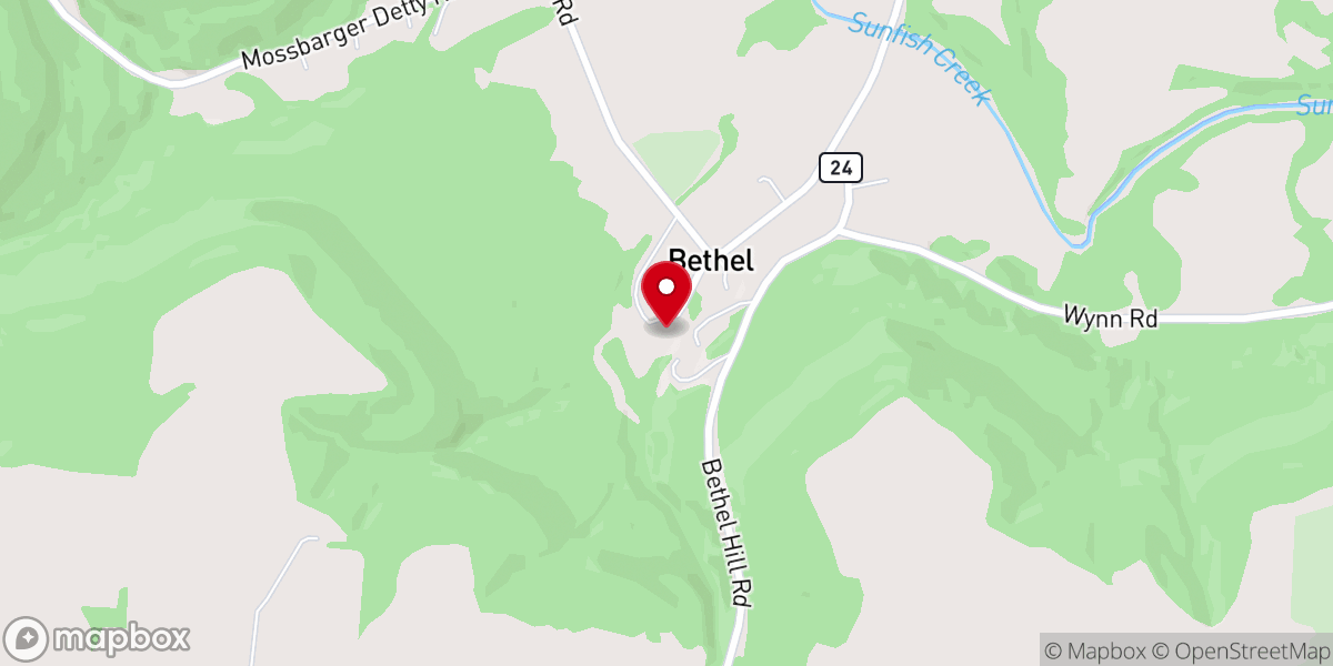Map showing location of Bethel Chapel CCCU