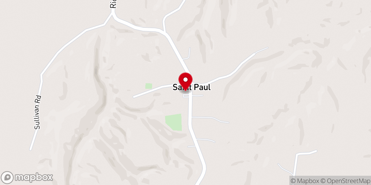 Map showing location of St Paul Chapel M.B. Church