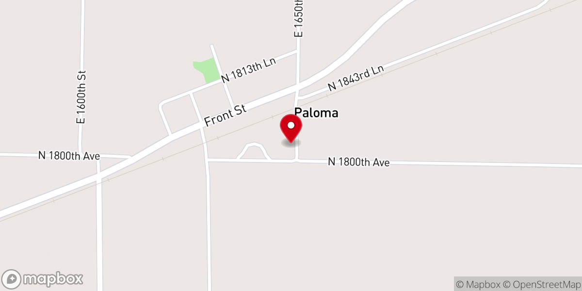 Map showing location of Paloma United Methodist Church