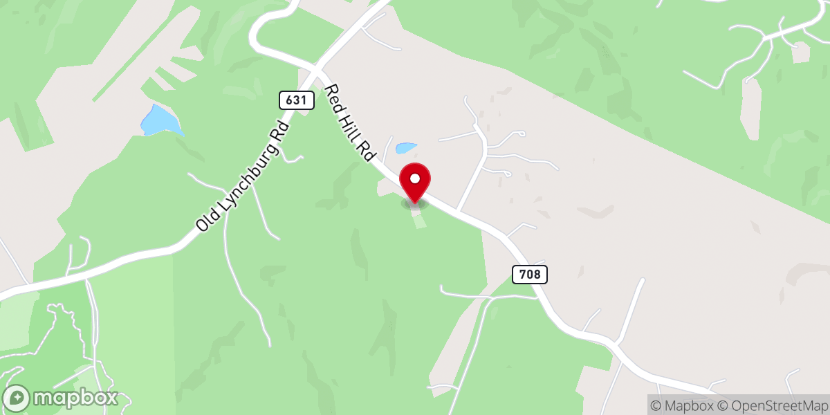 Map showing location of Hardware Baptist Church