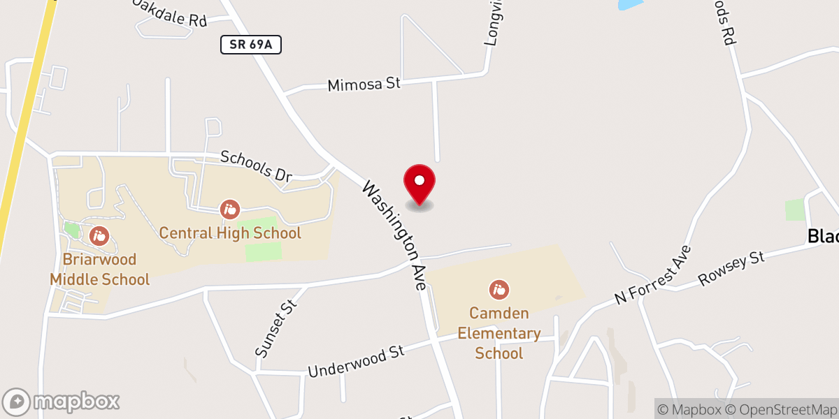Map showing location of Grace Baptist Church
