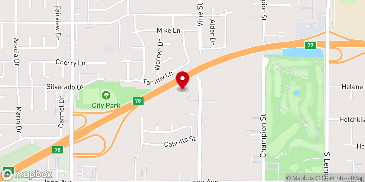 Map showing location of Lily of the Valley Church