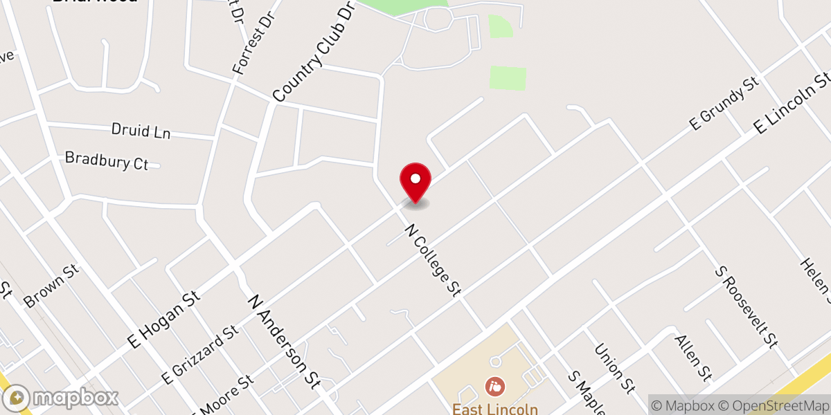 Map showing location of Victory Baptist Church
