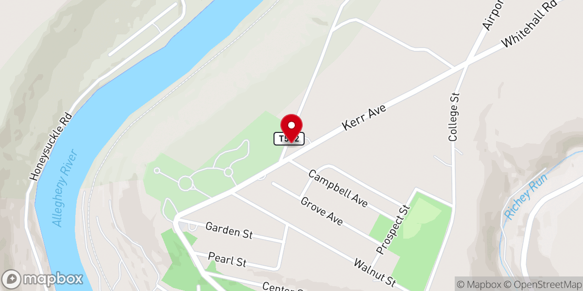 Map showing location of Emlenton United Methodist Church