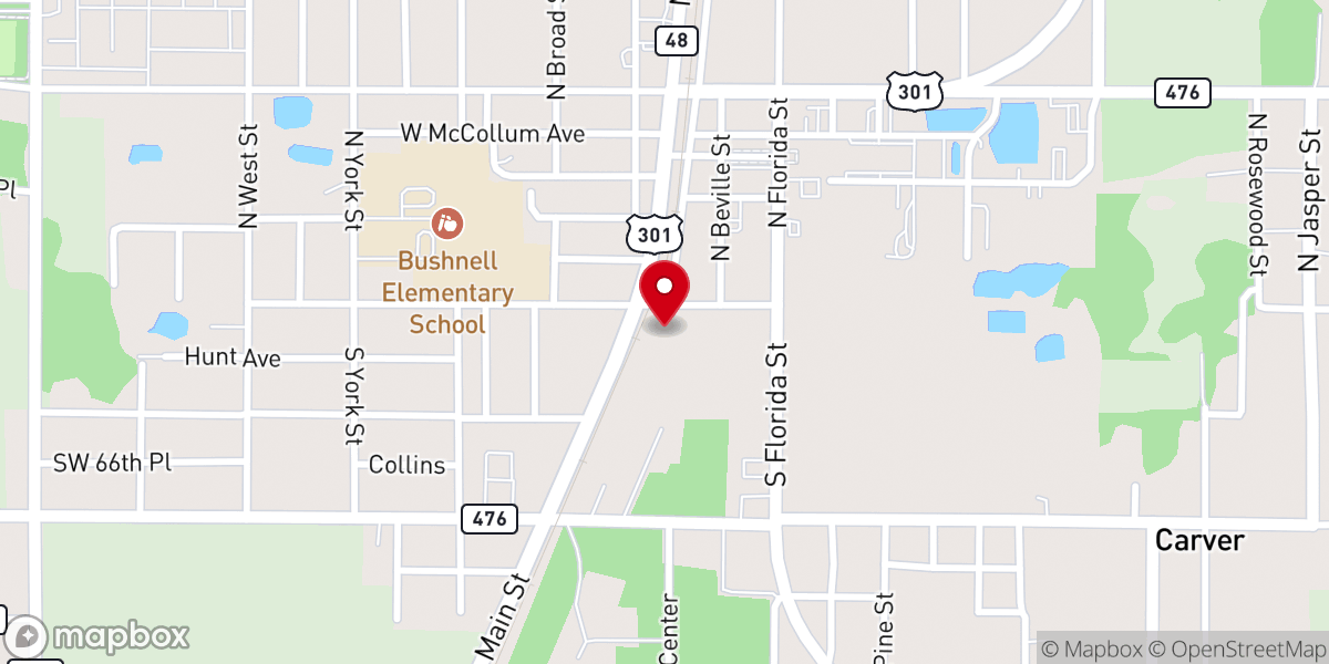 Map showing location of SouthPoint Church Bushnell