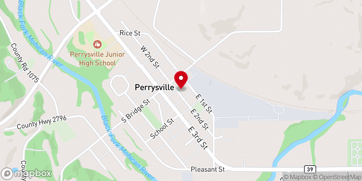 Map showing location of St. John's Lutheran Church