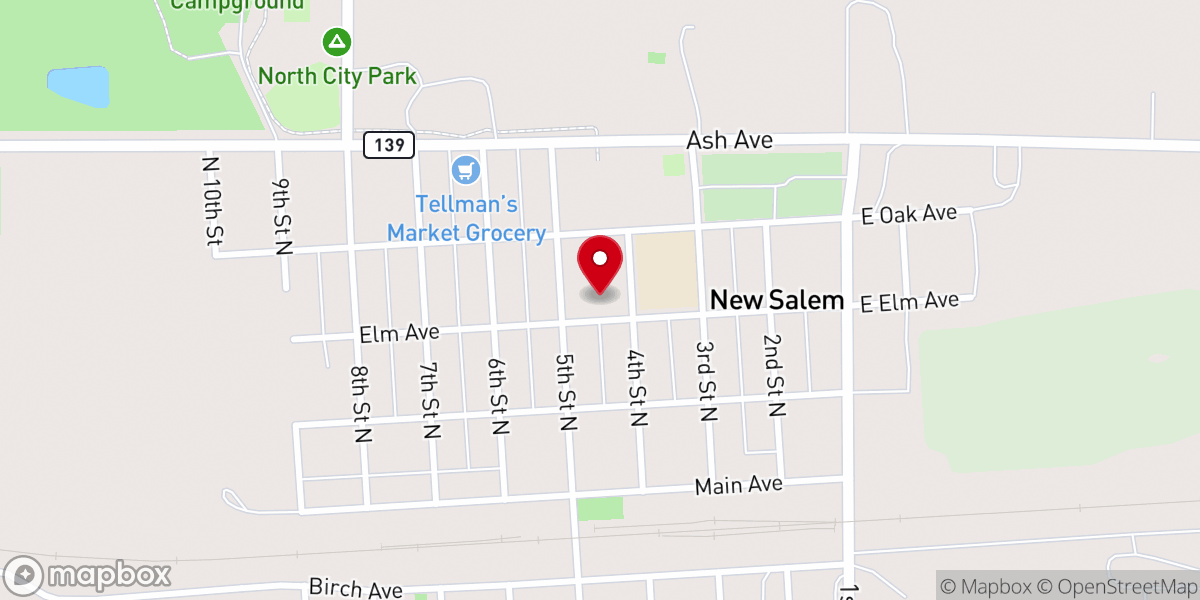 Map showing location of Peace Church