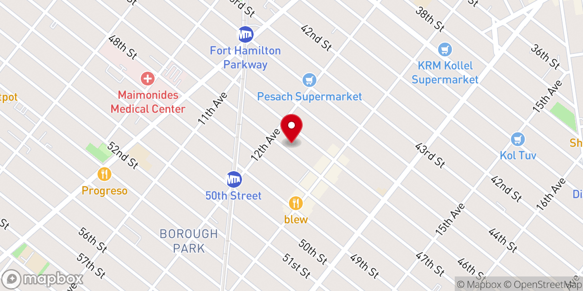 Map showing location of Cong Kollel Tiferes Yitzchok
