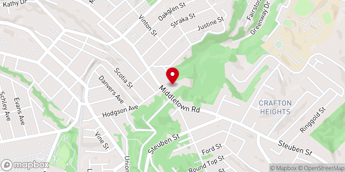 Map showing location of Middletown Road Baptist Church