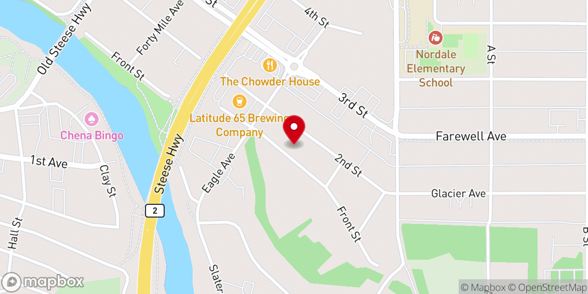 Map showing location of Fairbanks Sion Church