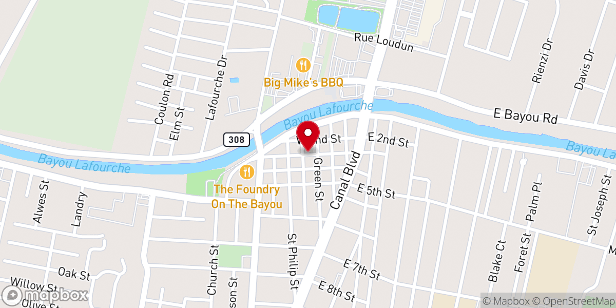 Map showing location of CASA of Lafourche