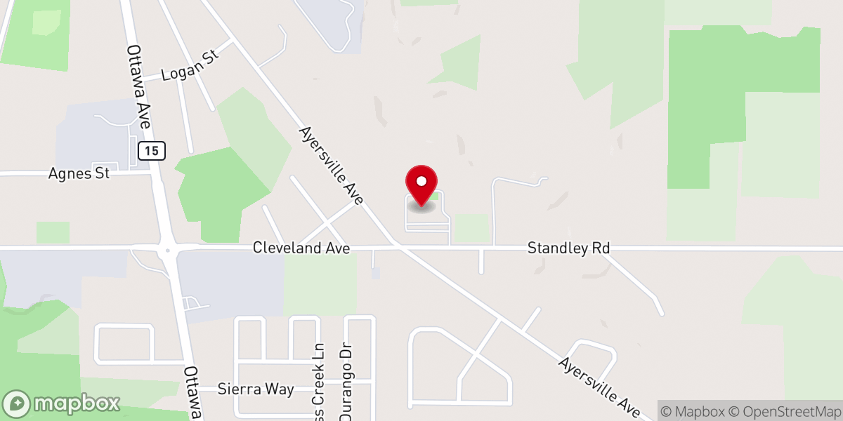 Map showing location of Defiance Christian Church