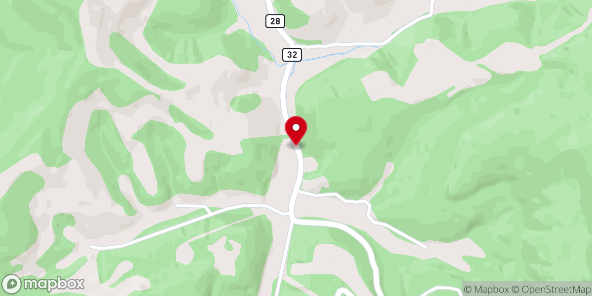 Map showing location of Buckhannon Run Church