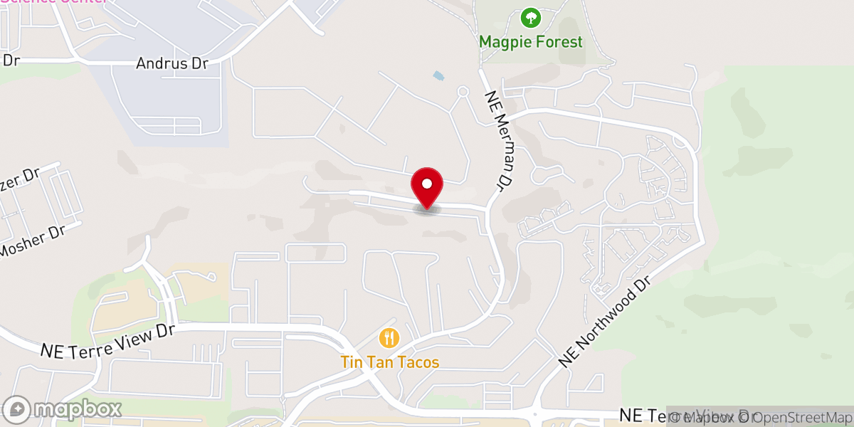 Map showing location of Cougar Crest Apartments