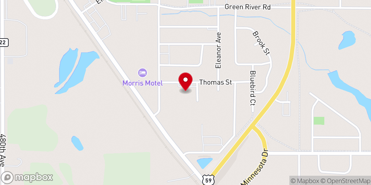 Map showing location of West Central Christian Homes