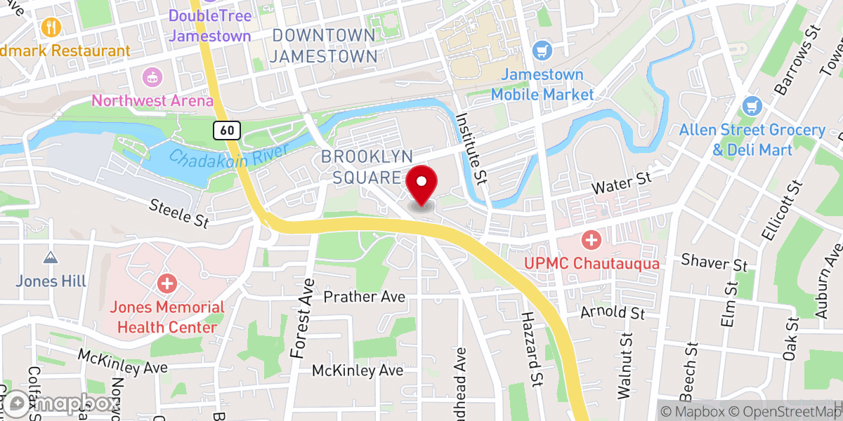 Map showing location of The Salvation Army of Jamestown, NY