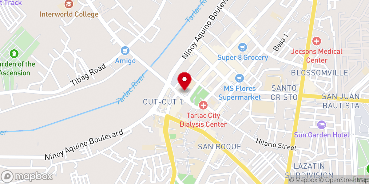 Map showing location of San Sebastian Cathedral Parish (Diocese of Tarlac)