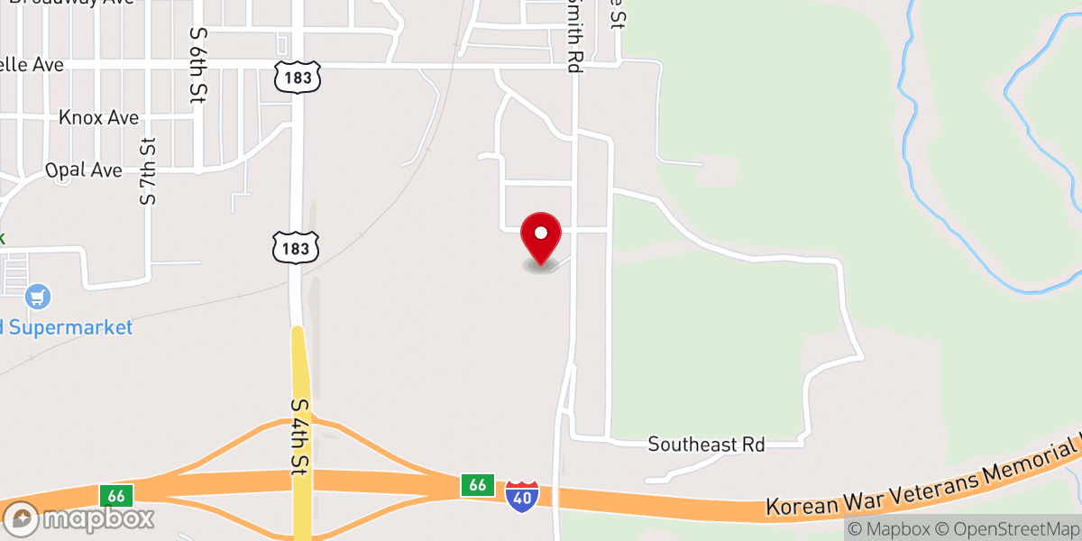 Map showing location of Southeast Church of Christ