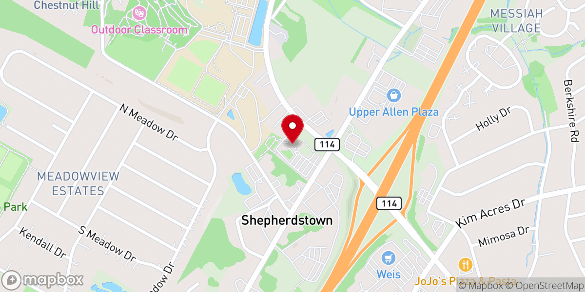 Map showing location of Country & Town Baptist Church