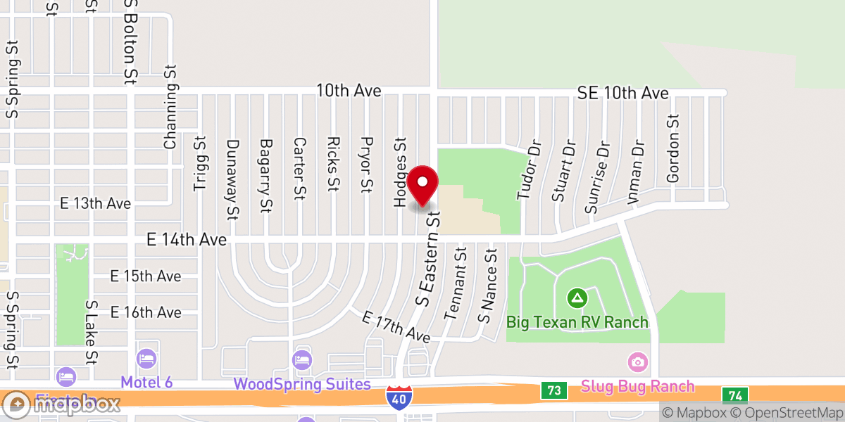 Map showing location of Charity Baptist Tabernacle