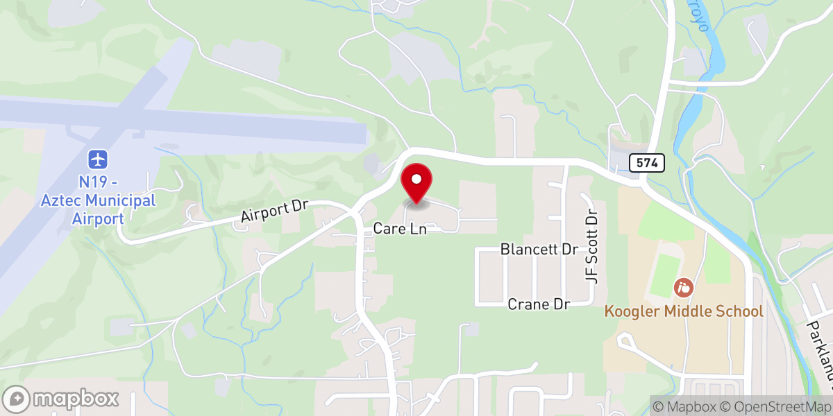 Map showing location of Aztec Healthcare