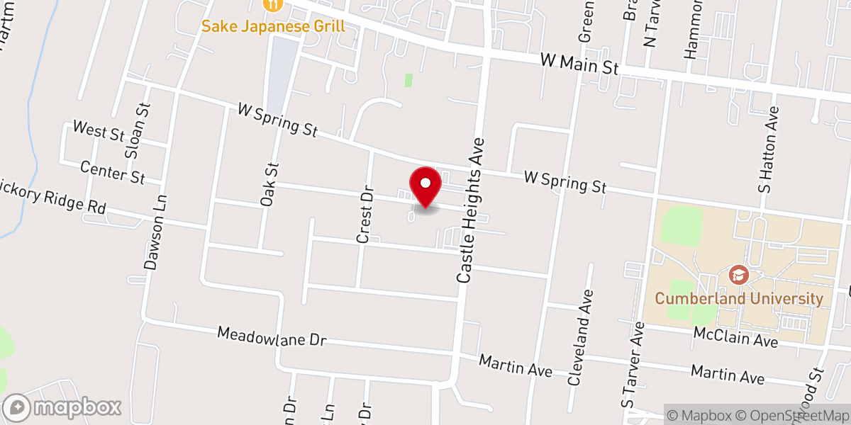 Map showing location of Immanuel Baptist Church