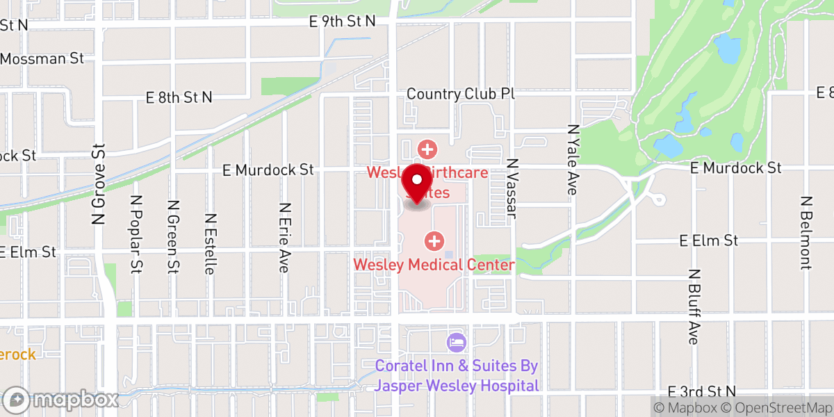 Map showing location of Wesley United Methodist Church