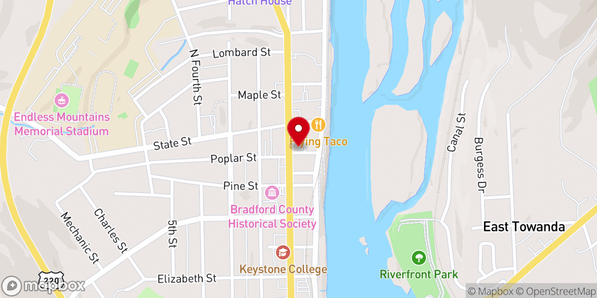 Map showing location of Towanda
