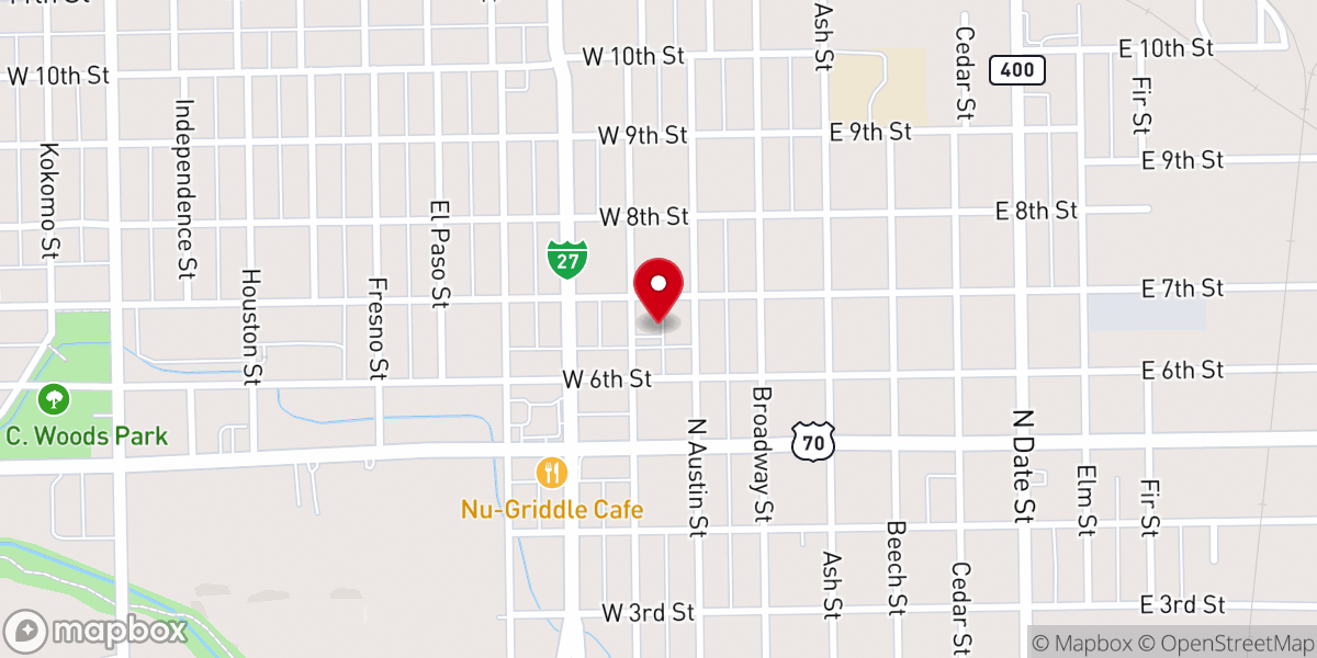 Map showing location of Our Lady of Guadalupe Catholic Church