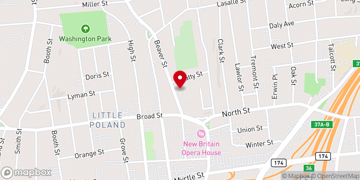 Map showing location of Holy Trinity Byzantine Catholic Church