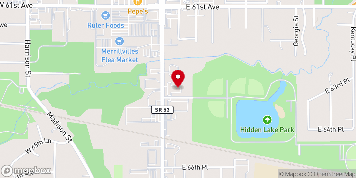 Map showing location of Anthem Church Merrillville