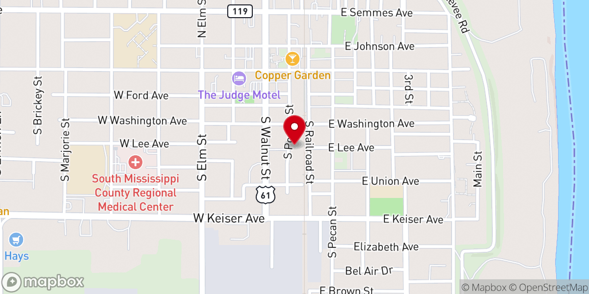 Map showing location of Grace Temple Baptist Church
